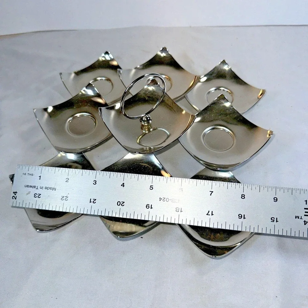 PARTYLITE Bright Lights Tealight Caddy Candleholder Metal Silvertone No Box